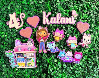 Gabbys Doll house Cake Topper set personalized