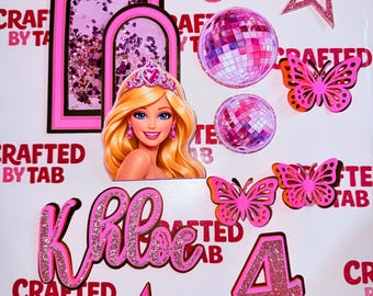 Set di decorazioni per torta Barbie personalizzabili