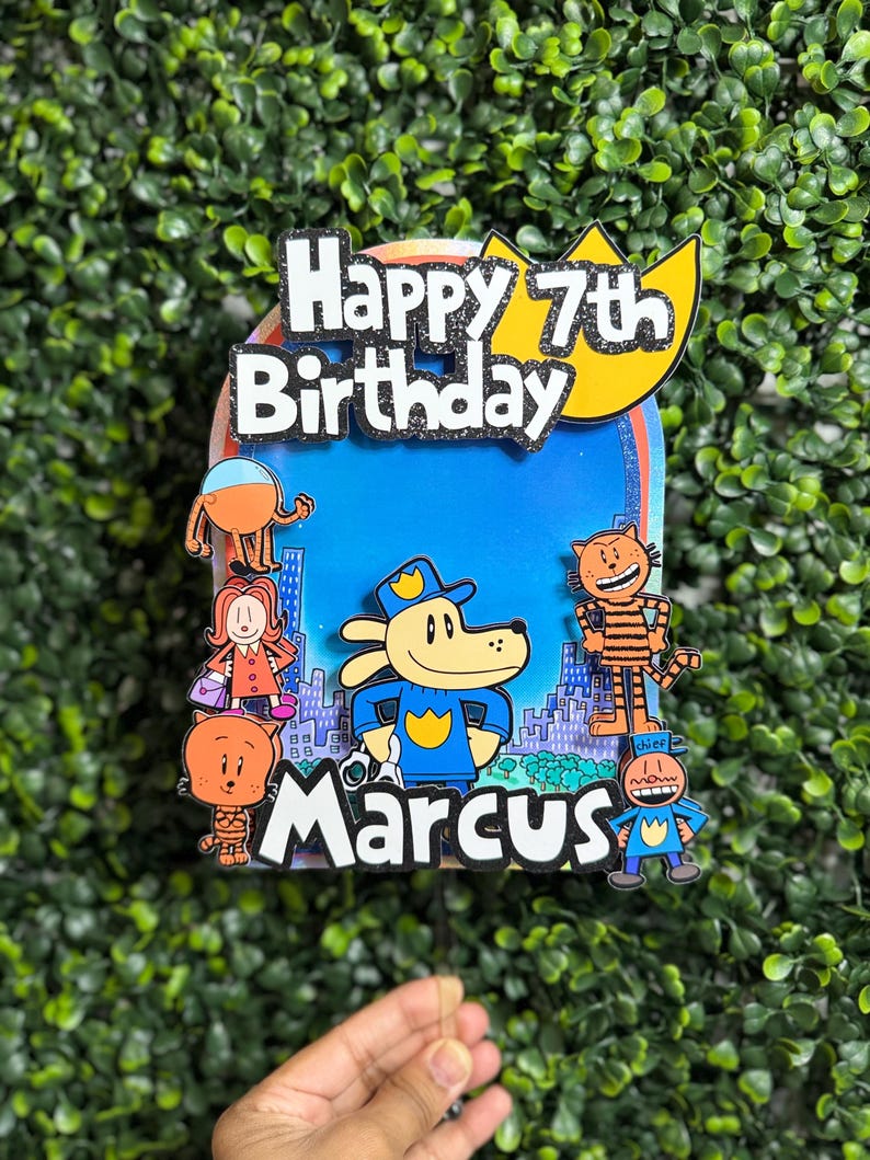 Dogman Personalized Birthday Cake Topper - Etsy