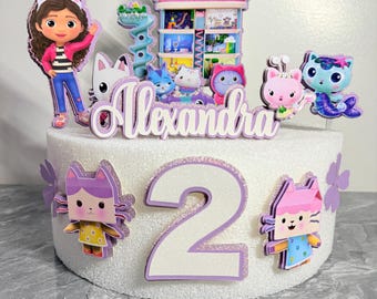 Set di decorazioni per torte personalizzate per la casa delle bambole Gabbys