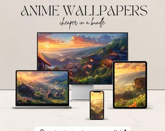 Lot de papiers peints animés Studio Ghibli : arrière-plans numériques confortables (téléchargement numérique)