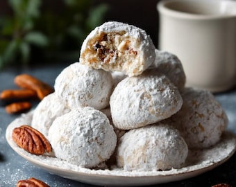 Buttery Walnut SnowBalls Cookie Recipe Christmas Holiday Melt In Mouth Cookie (Digital Downloads Format)