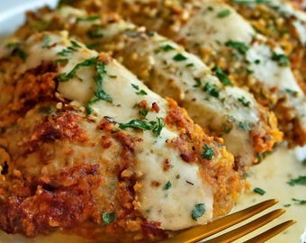 Recept met kip met Parmezaanse kaas: eenvoudig gebakken gids (digitale download)