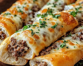 Ricetta per grissini ripieni di Philly Cheesesteak, snack salati per la famiglia (formato digitale scaricabile)
