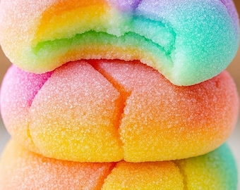 Biscuits Jello Sugar Cookies arc-en-ciel doux, moelleux et colorés (Modèle PDF)