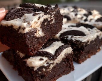 Receta de brownie de tarta de queso y Oreo: Barra de postre fácil y rápida con textura pegajosa y cremosa (PDF descargable)