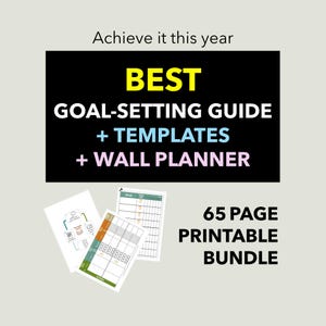 Bundel met afdrukbare doelenplanner 2026: gids, sjablonen, muurplanner (digitale download)