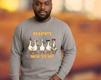 Funny New Year Ducks PNG – Party Goose Clipart (Digital Download)