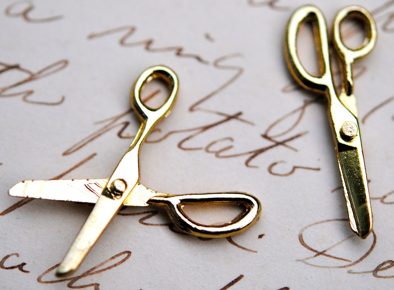 Vintage Metal Scissor Charm Gold 32mm or 1 1/4 Inches Long Etsy