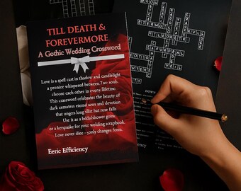 Gothic Wedding Crossword – Dark Romantic Bridal Shower Game (PDF)