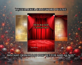 Nutcracker Crossword – Holiday Ballet Puzzle Game (Instant Download PDF)