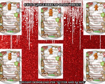 Gingerbread Daily Planner Printable – Christmas Holiday Notes (PDF)