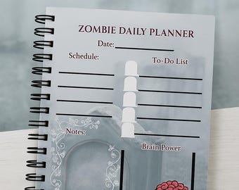 Dagelijkse planner zombie | Gotische afdrukbare pdf en png | Dagelijkse taken en schema Spooky Dark Academia
