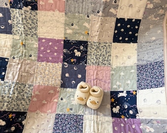 Baby Mädchen Quilt Handgemachte Krippendecke Twinkle Star Riley Blake Kinderzimmer