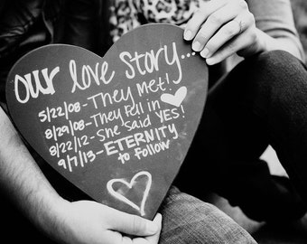 Valentines Day, Valentines, propose, Love, Chalkboard Heart Wedding props, Save the Date,  chalk board Proposal