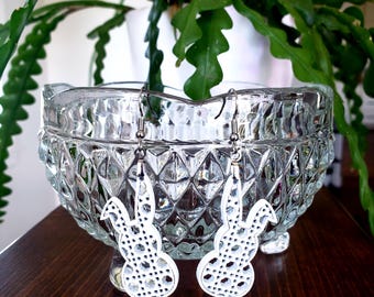 Spring Easter Rabbit Dangle Earrings Rattan Wicker Bunny Bunnies Rabbit