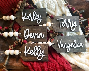 Stocking Tags personalized custom gift tag, Christmas gifts, farmhouse,  plaid, boho style, pets, Santa decorations, religious, presents