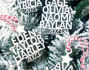 Family Tree Christmas Ornament Custom Name trending Christmas Ornament Personalized, gifts, grandma, gift, unique, family name hand made,