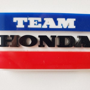 Vintage Honda Logo magnet Team Honda 80&#39;s 3wheeler 3 wheeler Quad Motorcycle HRC Honda Racing Dirt bike outlawed