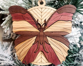 Butterfly Ornament Hardwood Collectable Bird Lover, Bird watching, Gifts for Grandma, Butterflies, Hummers, birds, wildlife, Animal