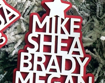 Family Tree Christmas Ornament Custom Name trending Christmas Ornament Personalized, gifts, grandma, gift, unique, family name hand made,