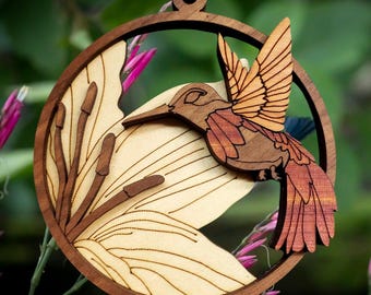Hummingbird Ornament Hardwood Collectable Bird Lover, Bird watching, Gifts for Grandma, Hummingbird feeder, Hummers, birds, wildlife, Animal
