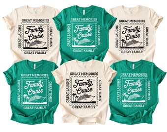Family Cruise 2026 Shirts, Family Cruise Shirts, Great Memories, Great Family, Great Laughs, Great Times, Family Matching Vacation Shirts