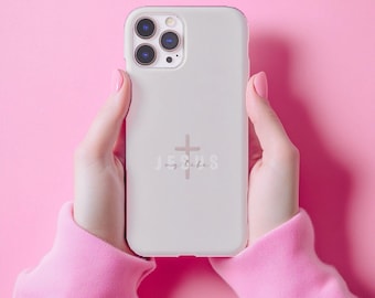 Jesus Is My Life Phone Case, Minimal Christian Cross Design, Faith Phone Case for iPhone & Samsung