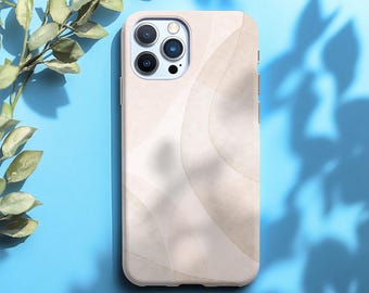 Minimal Boho Abstract Phone Case, Neutral Beige Organic Shapes, Aesthetic iPhone Case, Samsung Galaxy Cover, Modern Minimal Design