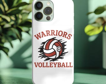 Floral Volleyball Phone Case: Personalized Name & Number iPhone Samsung Cover