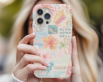 Küsten Collage iPhone Hülle | Beachy Blau Kokette, Sommer Vibes