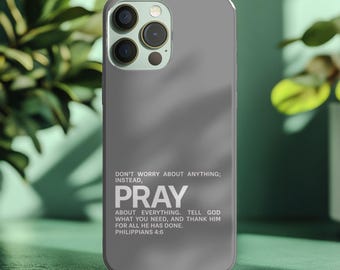Beten Bibel-Vers-Telefon-Hülle, christliches minimalistisches Design