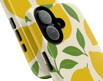 Lemon iPhone Case | Summer Citrus Phone Cover, Fresh Fruit Aesthetic Case for iPhone 17 16 15 14 13 Pro Max, Samsung S25, S24, S23