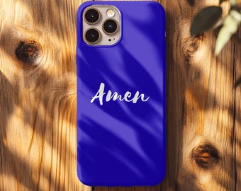 Minimalist Amen Phone Case, Christian Bible Verse, Faith Gift