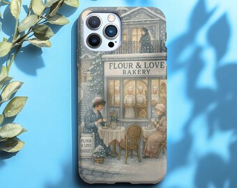 Winter Village Phone Case: Cozy Snowy Town Art
