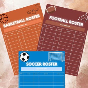 Editable Team Roster Sheet | Sports Printable Coach Template | Player List Form Canva