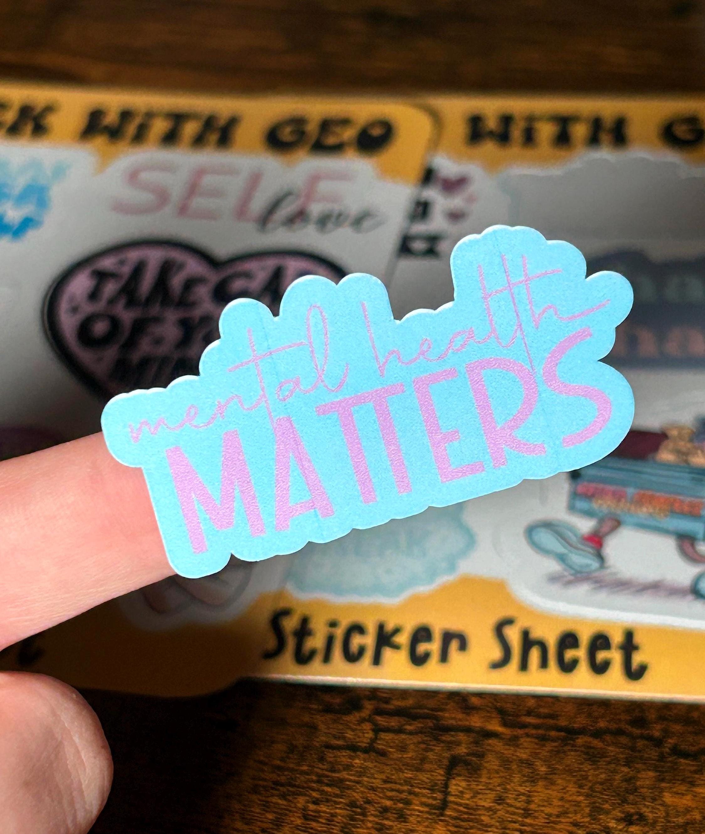 Two Self Care Sticker Sheet | Mental Health Stickers | Positive ...