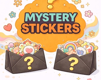 Mystery Sticker Bundle: Waterproof Vinyl Decals for Laptop, Water Bottle. 5 Sticker Pack