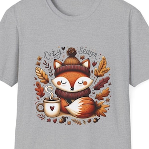 Cozy Fox T-Shirt: Unisex Fall Animal Tee