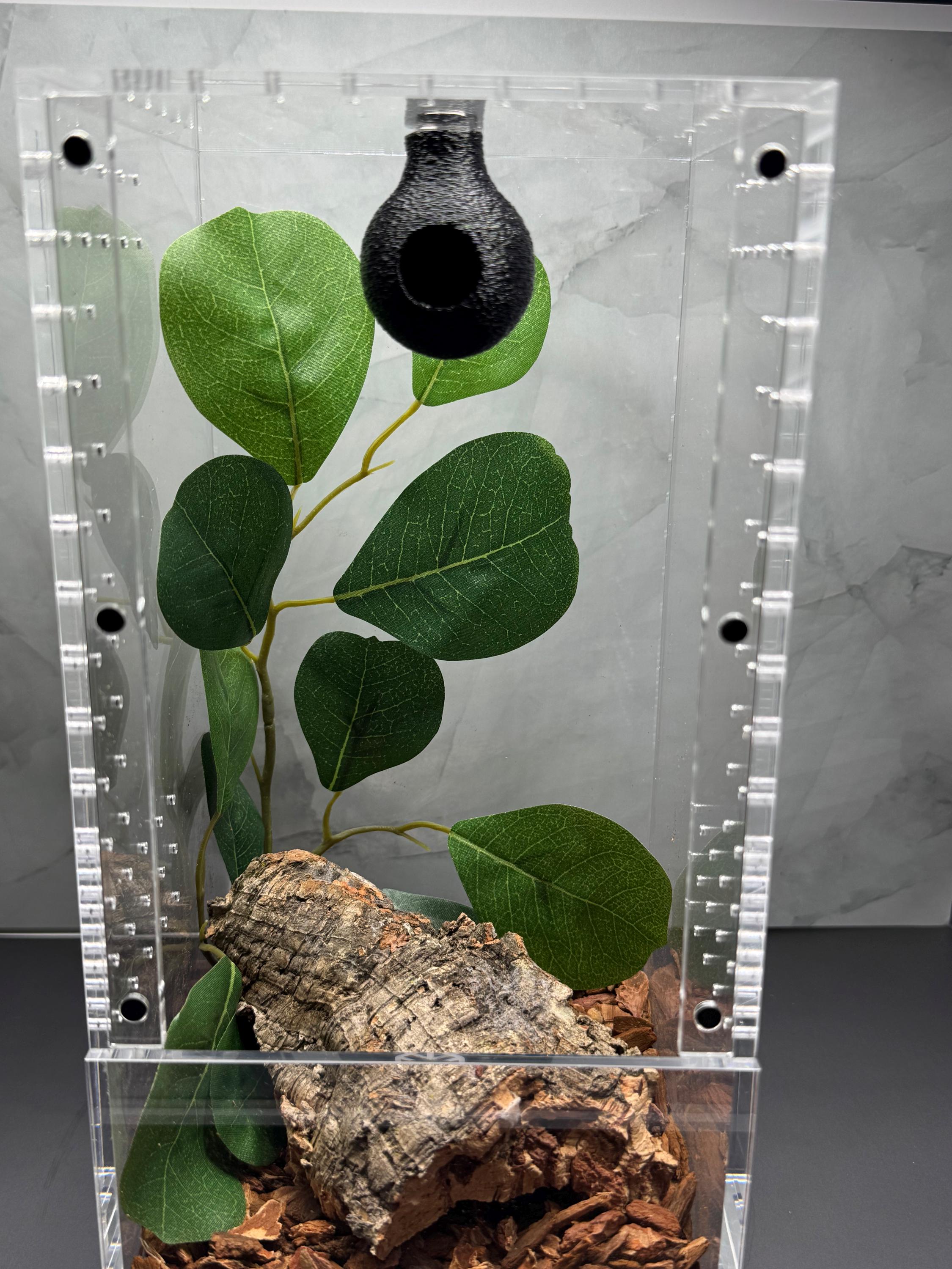 Round Magnetic Top-Mount Spider Hide | 3D Printed Tarantula & Jumping Spider Enclosure Hideout | Arboreal Invertebrate Hide - Thumbnail 3