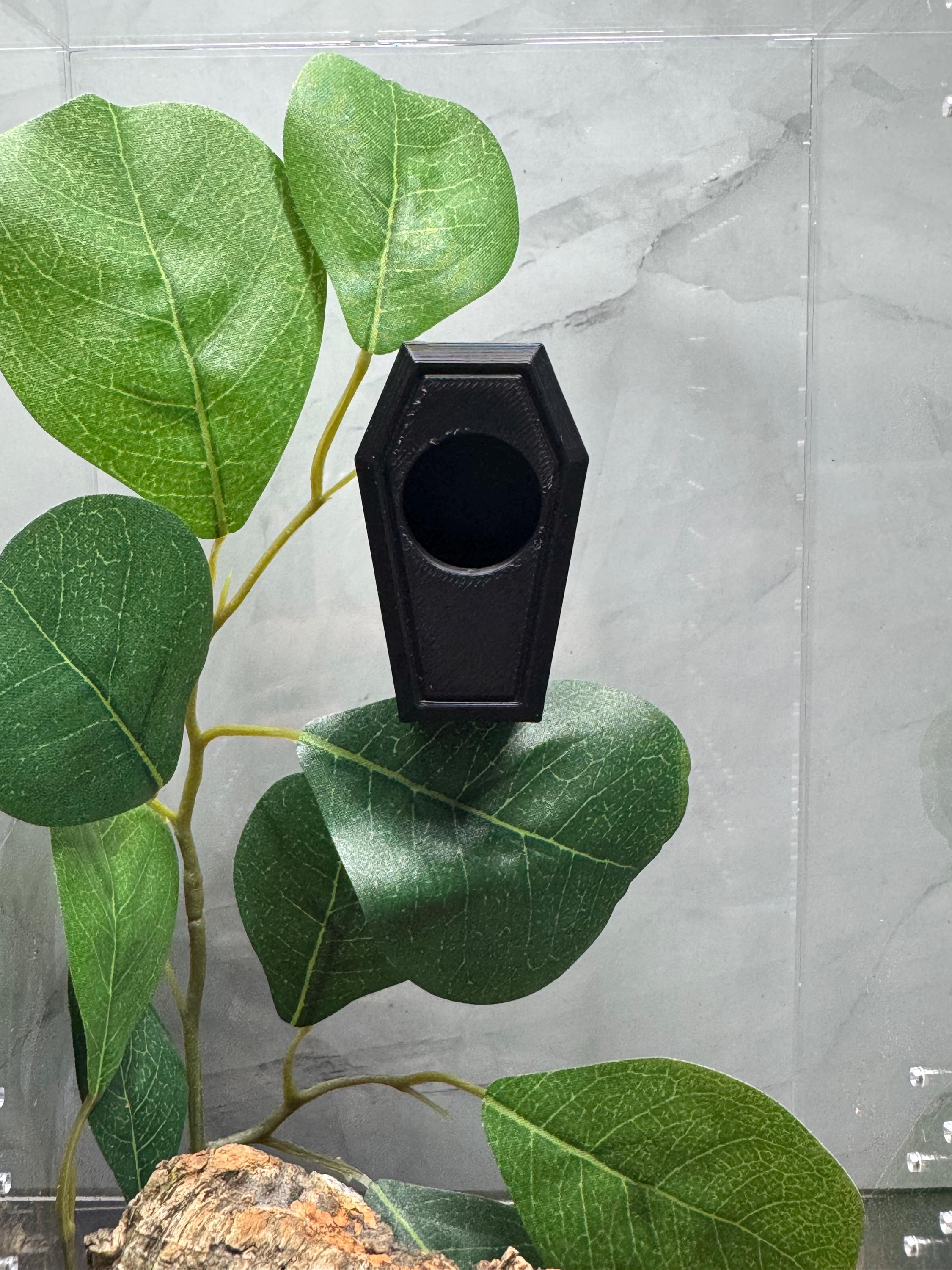 Coffin Magnetic Spider Hide | 3D Printed Tarantula & Invertebrate Enclosure Décor | Gothic Reptile or Arachnid Hideout - Image 1