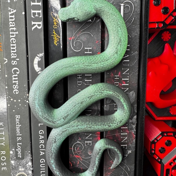 Snake Bookshelf Decor with Hidden Book Plate
