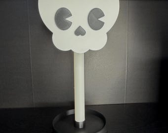 Soporte para auriculares con forma de calavera / Soporte gótico para auriculares / Soporte de escritorio espeluznante para auriculares / Decoración de calavera para escritorio de videojuegos