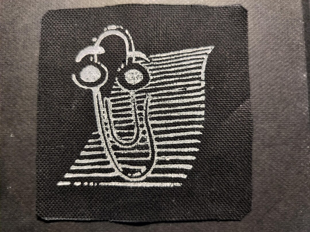 Handmade Clippy Patch: Linoleum Print on Cotton - Etsy