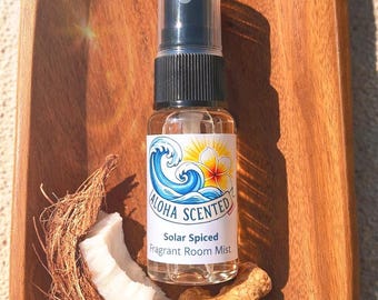 Room Spray and Linen Mist, Summer Beach Scent with Coconut Citrus Ginger, Tropical Home Fragrance and Car Freshener, Solar Spiced
