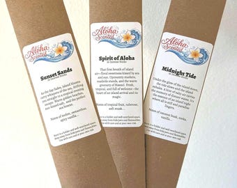 Tropical Incense Sticks, Coconut Plumeria Sea Salt, Hawaiian Beach Home Scents