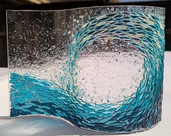 In Motion- Fused Glass Wave