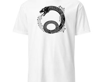 Ouroboros Code - Myth-Tech Circuit T-Shirt | Cybersecurity Glyphwear | Binary Coil Design