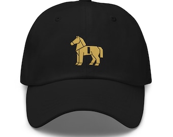 Trojan Cybersecurity Hat | Myth-Tech Bestiary | Greek Mythology Meets Cybersecurity | Gold Dad Cap