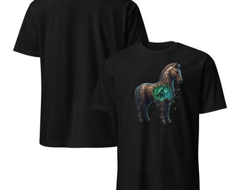 Trojan Horse Myth-Tech Cybersecurity Unisex T-Shirt | gift → accept → breach | Malware Threat Art